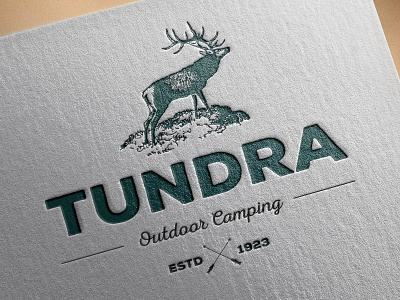 "Tundra Outdoor Camping" Logo Concept elk logo outdoor tundra vintage