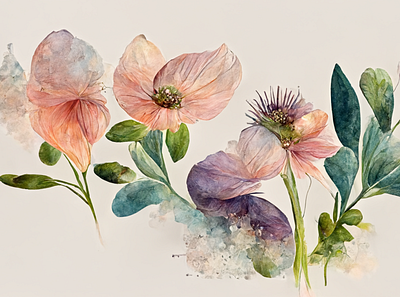 Watercolor Flowers Art design
