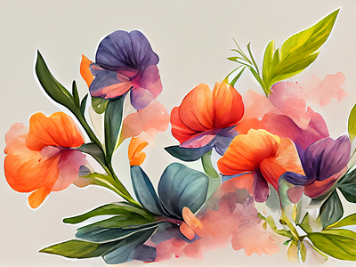 Flowers In Vibrant Color Flowers Art design