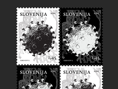 Slovenia Coronavirus Stamp coronavirus design graphic design illustration stamp