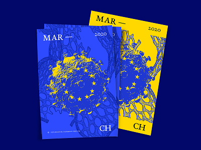 March on/in EU poster colorful coronavirus design european union graphic design poster typogaphy