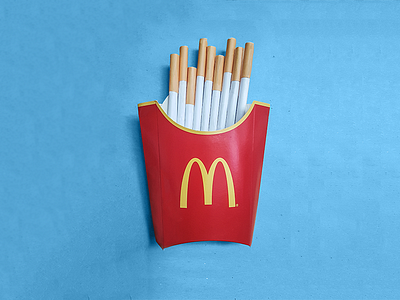 Lung Fries cigarettes colorful design graphic design photography photoshop poster