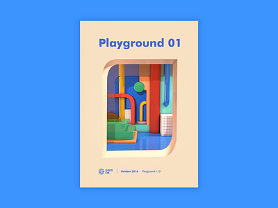 Playground 01 3d colorful design graphic design poster typogaphy