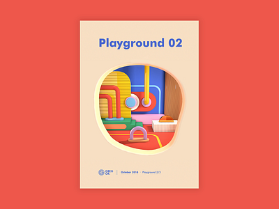 Playground 02 3d design geometric graphic design poster typogaphy