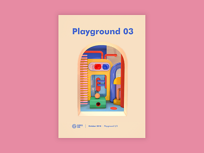 Playground 03 3d design geometric graphic design poster typography