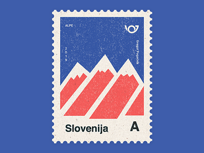 Slovenia - Country of 4 landscapes stamp collection: Alps colorful design geometric graphic design icon illustration post poster retro stamp typogaphy