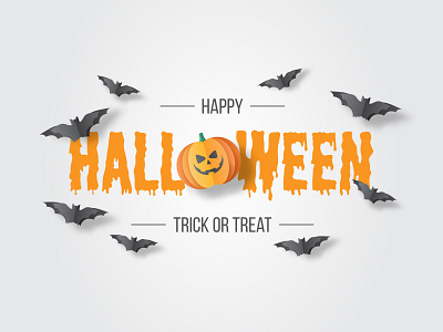 Happy Hallowen Paper Cut Vector