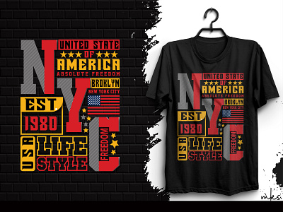 Typography T-Shirt Design custom design nyc shirt t shirt t shirt design tee tshirt typography us