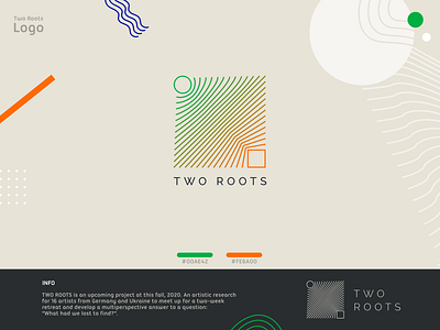 Two Roots logo abstract circle gradient graphic line lines logo logotype nature retreat roots square two ukraine