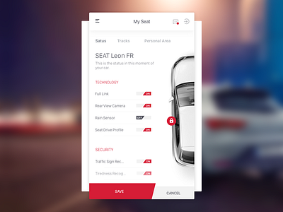 Daily UI challenge #007 - Settings app car challenge daily flat seat tesla ui