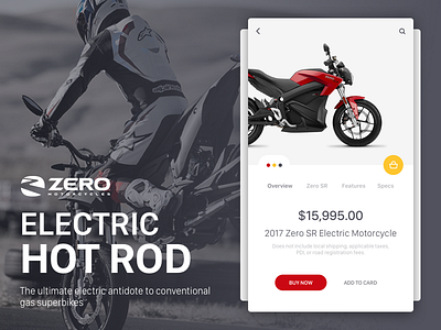 E-commerce app :: Daily UI challenge #012 012 challenge daily dailyui design ecommerce motorbike ui zeromotorcycles