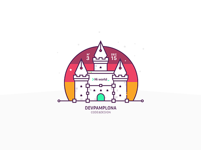 Design & Code Meetup :: Pamplona castle codedesign designcode meetup pamplona poster vector