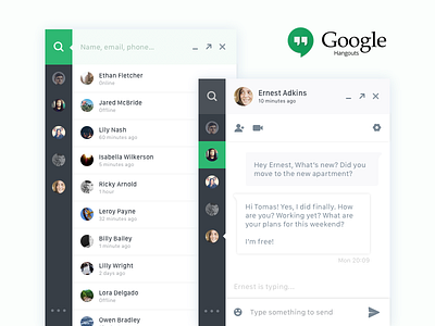 Direct Messaging - Chatbox :: Daily UI challenge #013 app chatbox chrome dailyui flat google hangouts ui