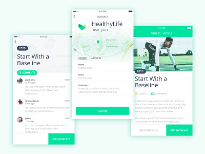 Healthylife theme app :: Kingofapp comments contact healthy kingofapp life messages mobile sketch sport