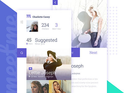 Meetme :: app app friends girls meet ui ui design women
