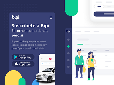 Bipicar - web v2 bipi cars landing renting ui uidesign ux website