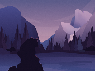 Yosemite bear design illustration ipad ipad pro ipadproart national park nature travel yosemite