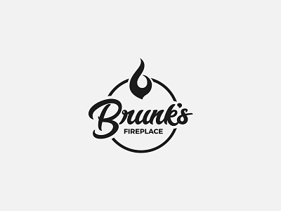 Brunk’s Fireplace circle fire fireplace flame inspiration logo minimal simple