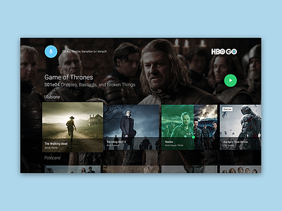 Hbo Go android tv concept android design material mialszygrosz tv