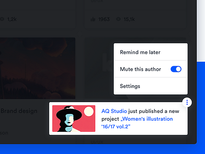 Behance fast notifications