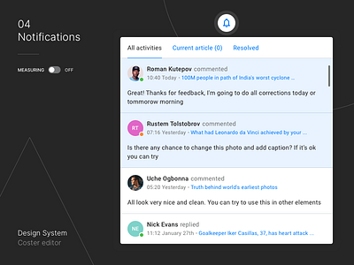 Coster Editor - Notifications By Andrew Mialszygrosz For Autentika On 