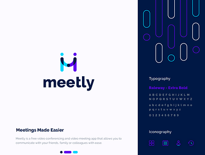 Meetly - Video Meeting App app calling app graphic design icon logo logo design minimal ui ux vector video video calling
