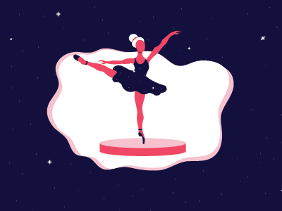 Ballet Dancer Flat Illustration