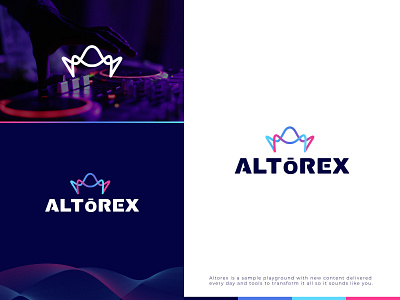 Altorex e-synthesizer brand identity branding dj graphic design icon logo minimal music app soundwave