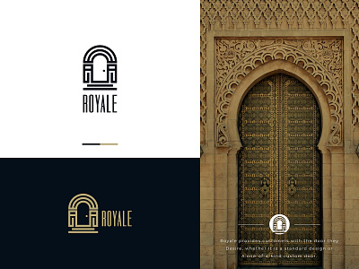 Royale Door Company Logo brand and identity brand identity decorative door icon logo logo design minimal monogram royal vintage