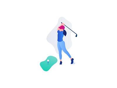 Golf Player Illustration color golf graphic graphicdesign illustraion illustration art lady player sport