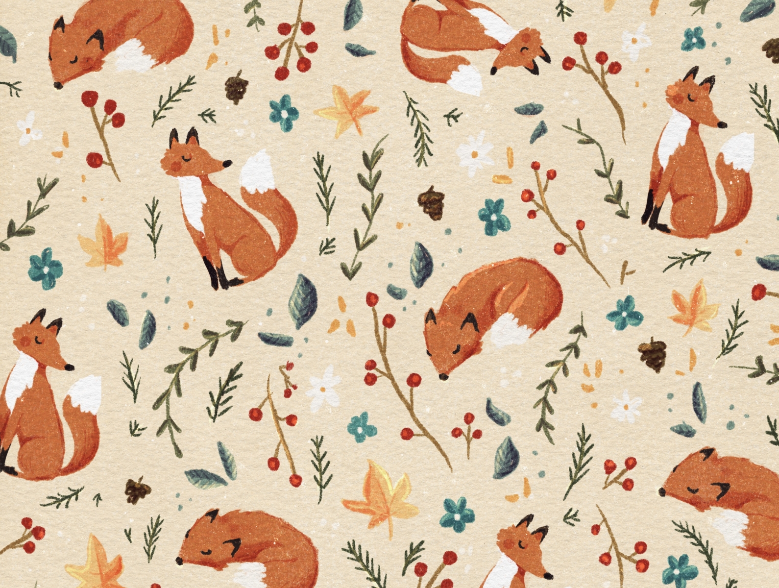 Fox Pattern by Anna Vaughn on Dribbble