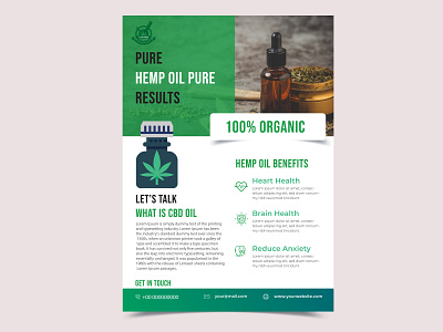 Hemp product flyer banner cannabis cbd design flyer graphic design
