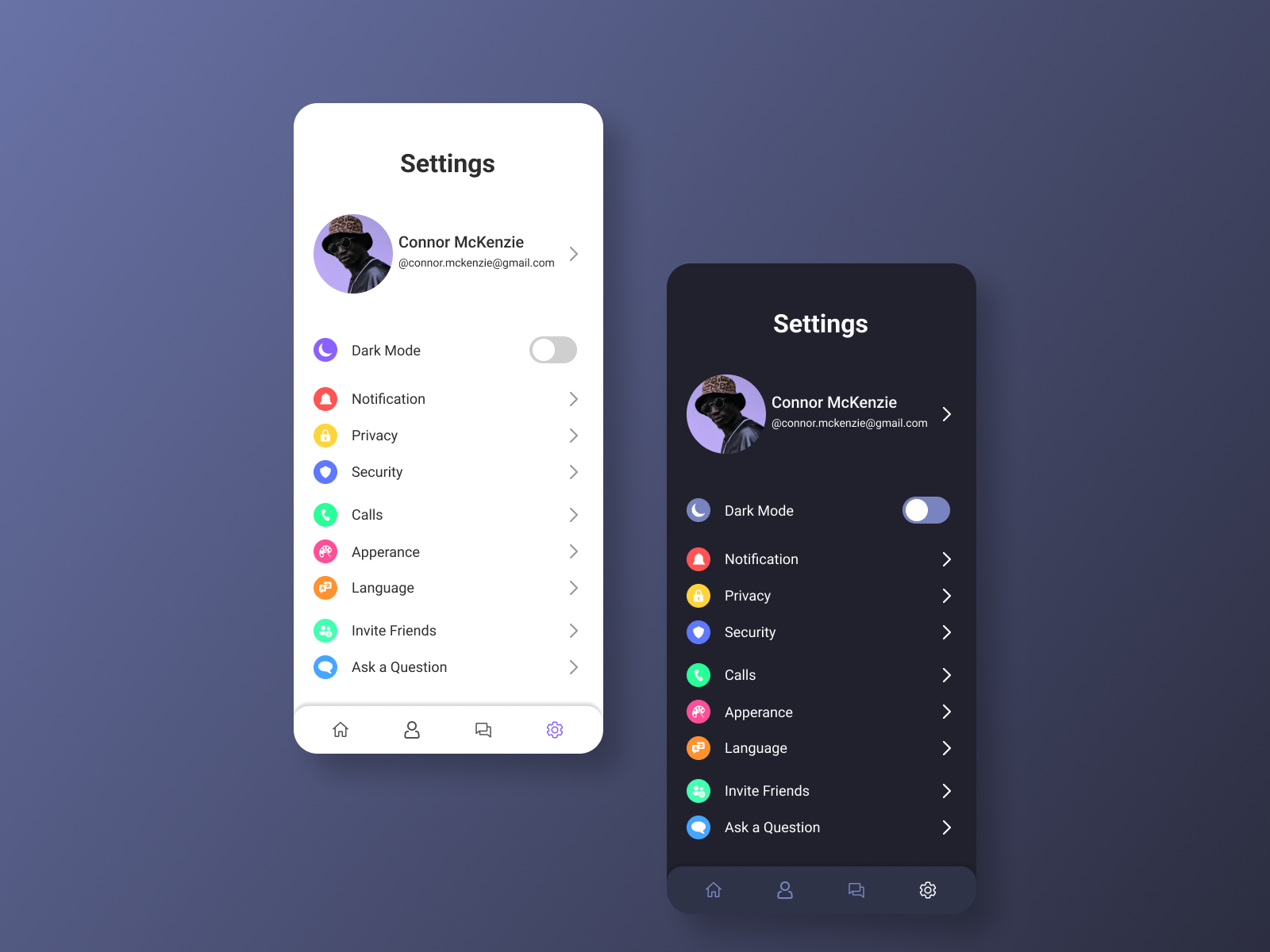 Daily UI Challenge Day 07 - Setting UI Design By Raj Ravindra ...