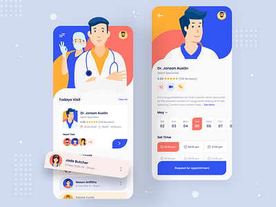 Doctor Appointment 2020 trend all app app ui app ui ux app ux appointments colour consultation doctor doctor profile healthcare illustration ios app medical mobile typography ui ui ux uidesign