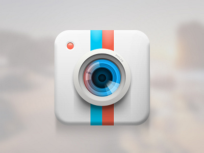 Piclab Icon app blue camera design glare icon ios iphone lens orange piclab shadow