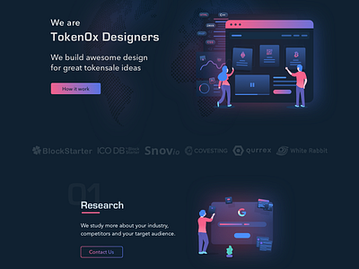 Token0x Design characters crypto dribbble ethereum giveaway ico illustration interface invite landing page launch ui