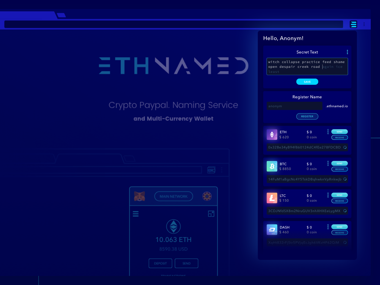 Ethnamed - Crypto Paypal by UXSpace🚀 on Dribbble