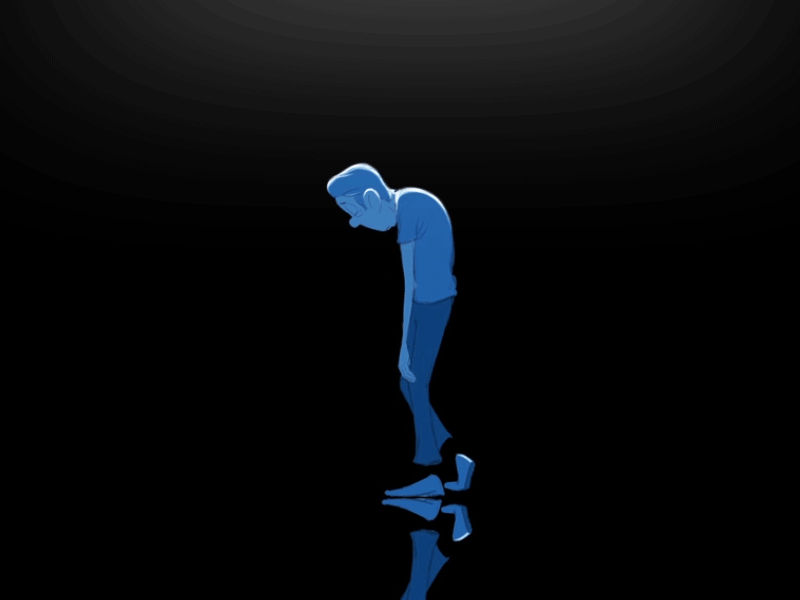 Feeling blue cel animation photoshop animation sad walk cycle