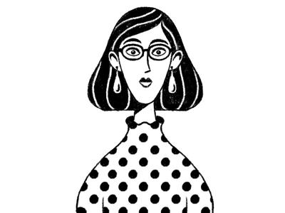 Modern gal bob character design female character illustration photoshop polka dots woman