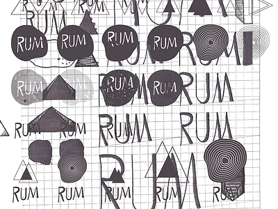 RUM Sketches aesthetic band black and white graphic identity logo progressive sketch tbt vinyl visual