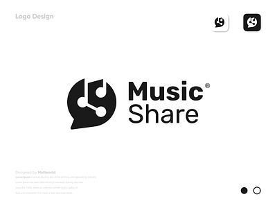 Music Share Logo branding creative graphic design logo logo mark modern logo music logo negative space logo share logo simple vector