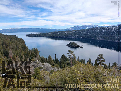 Lake Tahoe lake logo modern mountain nature park photography postcard trail type typography