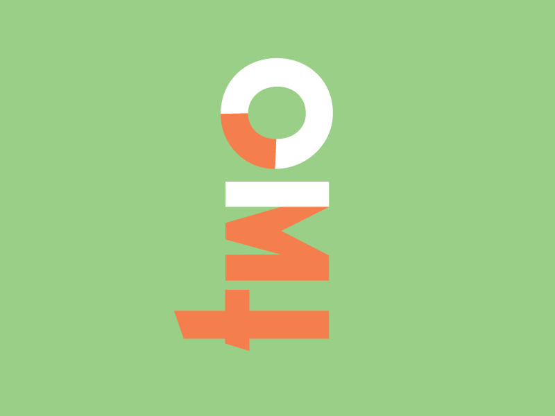 Two letterforms numeral number two number 2 design type modern typography