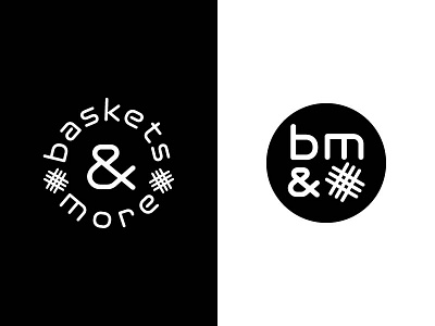 baskets & more logo badge basket brand branding craft logo modern round logo sleek typography weave
