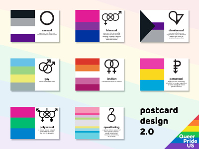 postcard design 2.0 attraction colorful layout lgbt lgbtq postcards pride pride flag queer simple symbol update