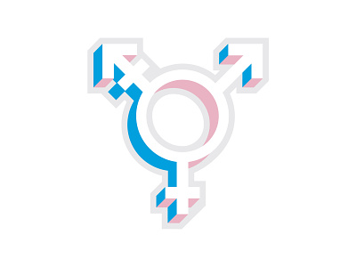 Transgender symbol gender icon isometric lgbtq pride pride flag queer sticker symbol trans transgender