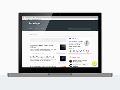 Materispot, Material Design Blogspot Template blogspot