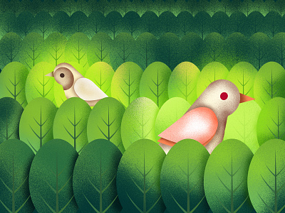 The birds in the forest-A commercial illustration