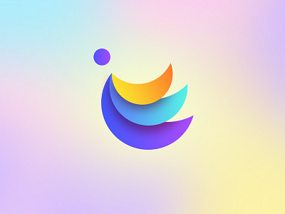 Graphic design : a fly man bird color dream fly gradual graphic icon logo