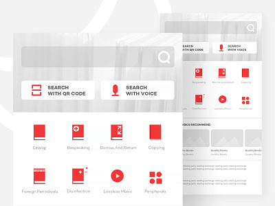 H5 design for Library android book gray h5 homepage interface ios iphone library red ui ux